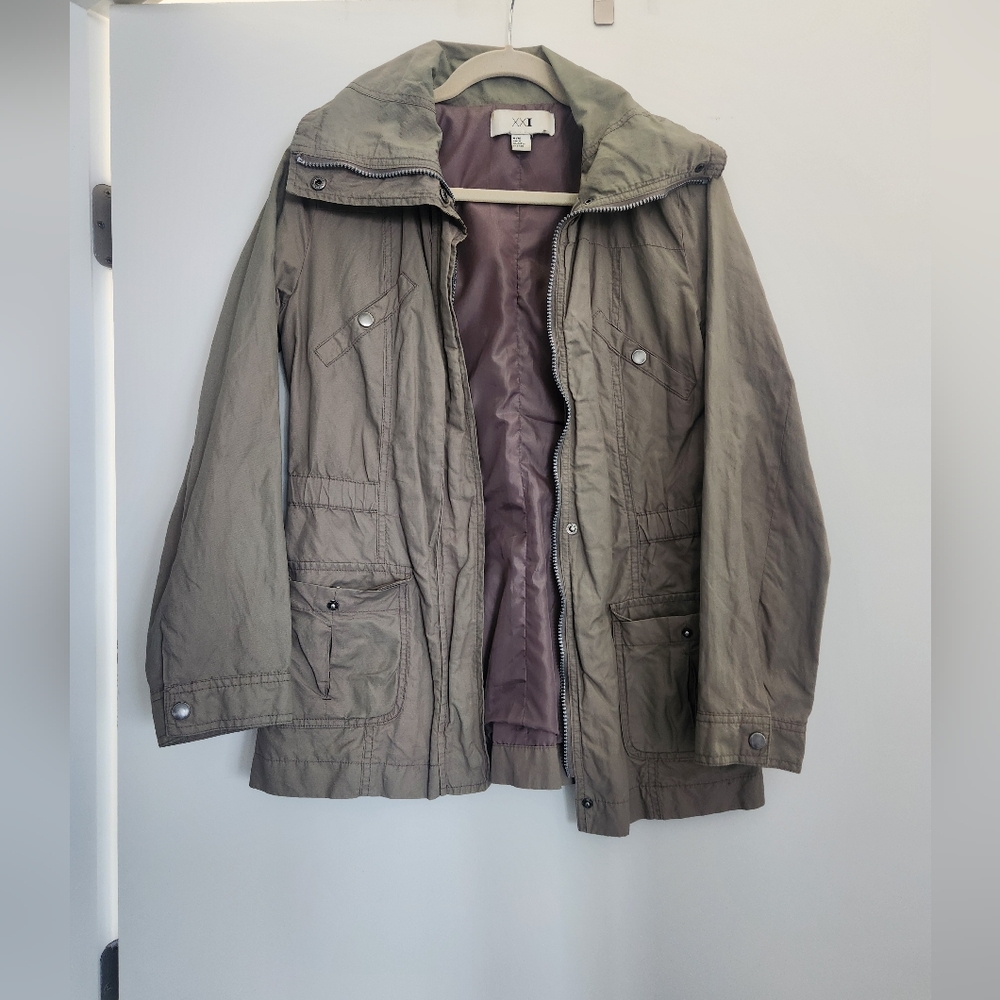 Forever 21 Olive Utility Jacket
